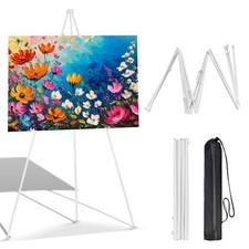 66 Inch White Easel Stand for Wedding Sign, Portable Artist 66 inches, white 