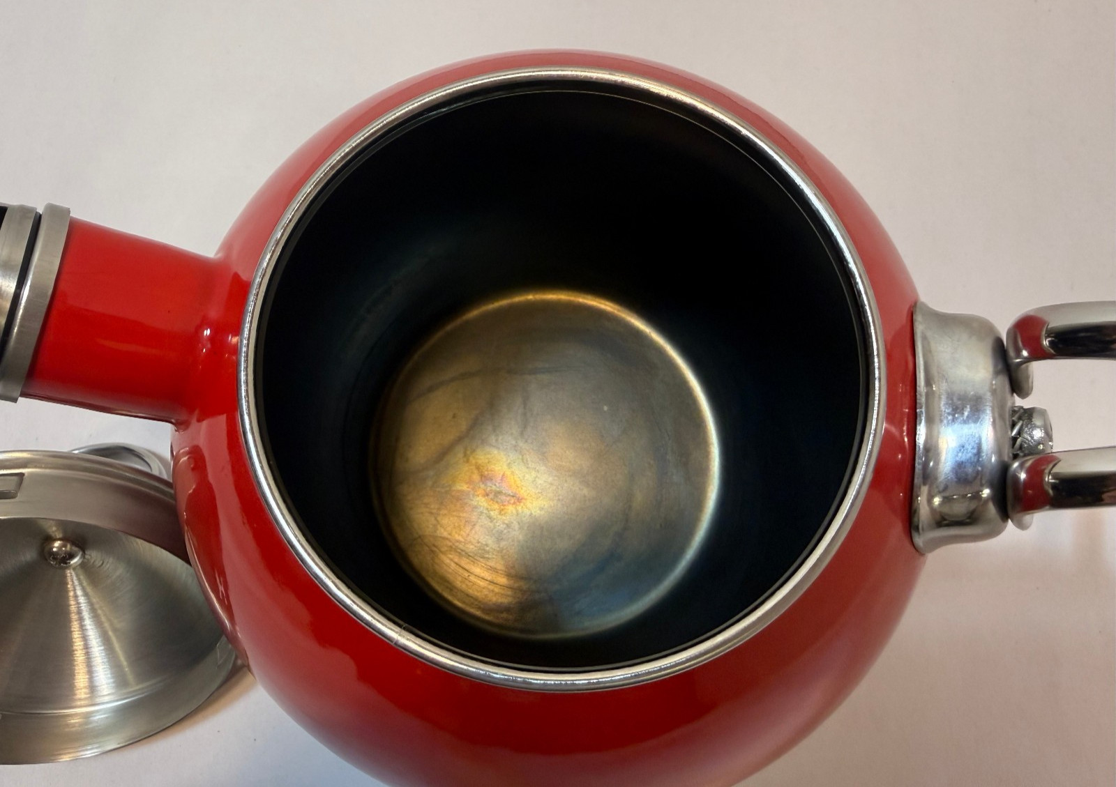 Chantal Small Red Enamel Whistling Tea Kettle Pot