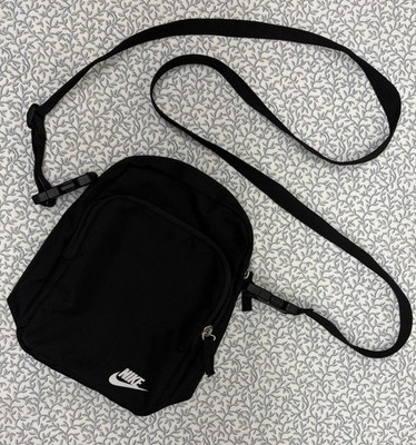 Nike Small Black Crossbody Bag, Adjustable Strap, Zip & Buckle Closure