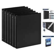 6-Pack Basic 1-Inch 3-Ring Binders with Interior Pockets - Organize with Style