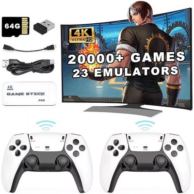 M15 20000+4K HDMI TV Video Game Stick Retro Gaming-Console 2 Wireless Controller