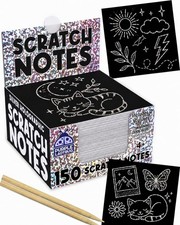 Scratch Notes - Silver Holographic Scratch Art Paper for Kids