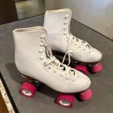 New Chicago Women's Classic Roller Skates Premium White Quad Rink Skates size 7