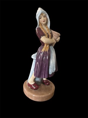 TOSKANISCHES PORZELLAN MÄDCHEN FIGUR MISS HOLLAND ART DECO SIGNIERT MODELL Nr 24