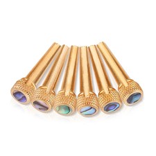 6pcs Rose Gold Brass Guitar Bridge Pins with Abalone Inlay for Acoustic Guitar