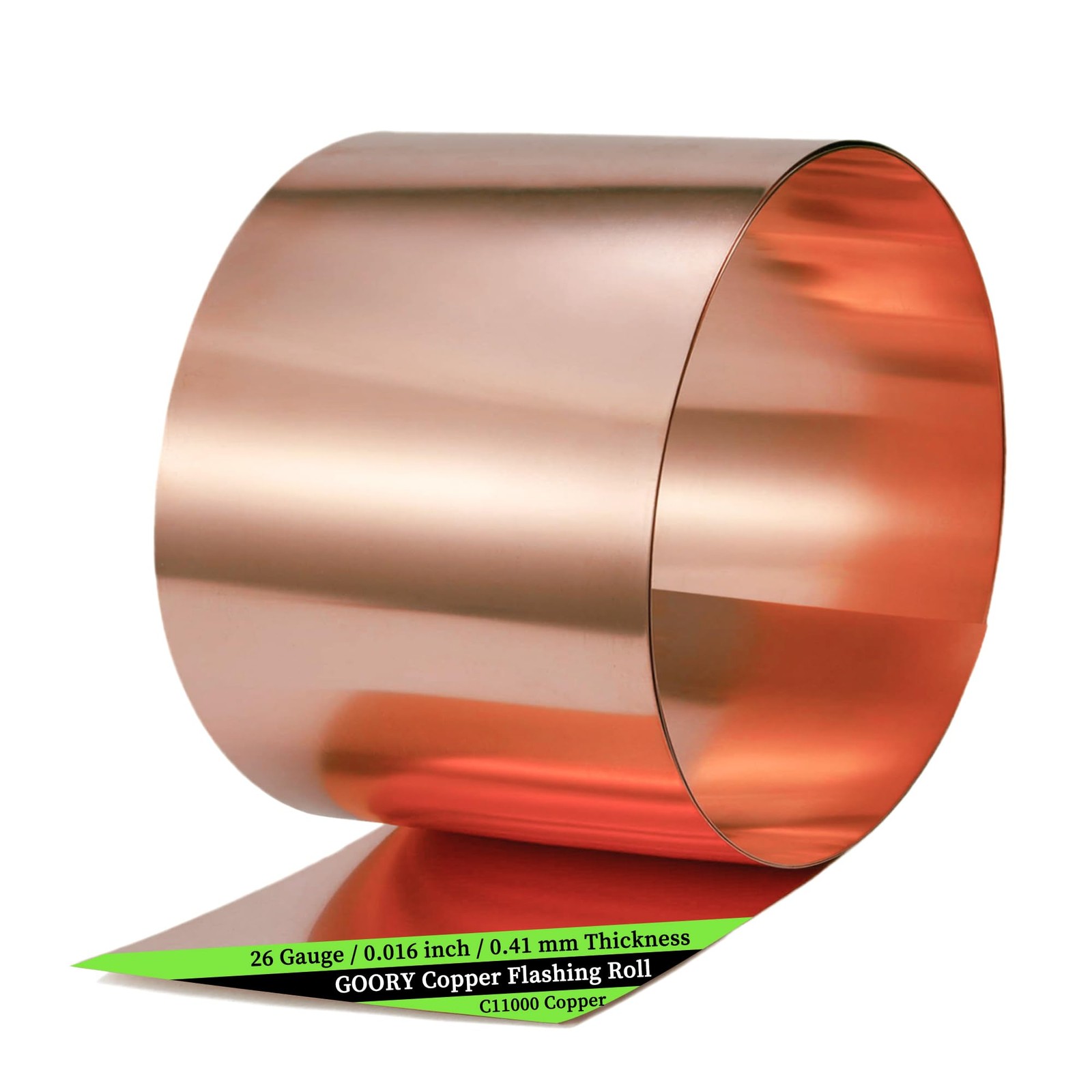 Premium 26 Gauge Copper Flashing Roll 12"x10ft for Roofing & Crafts