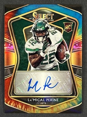 2020 Select La'Mical Perine /25 Tie-Dye Prizm Auto Autograph (RC) New York Jets