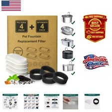 High-Efficiency Cat Water Fountain Filters - 8 Pack for Continuous Freshness