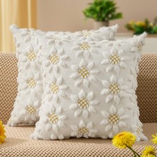 Spring Summer Pillow Covers 18x18 inch Set of 2 Farmhouse Decor Yellow Color ...