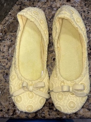 Yellow Ballerina Foam Bottom Slipper Women's M 6-7 Slip On