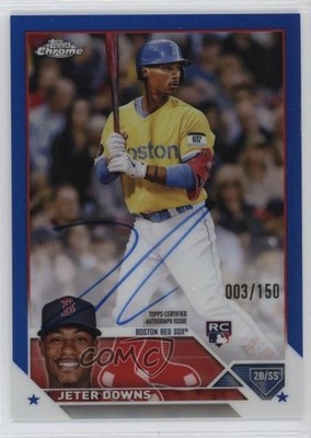 2023 Topps Chrome Rookie Blue Refractor 3/150 Jeter Downs #RA-JDO Auto RC oh8