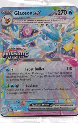 #ad Glaceon ex Prismatic Evolutions Stamp 026 131 Sealed Promo Pokémon TCG $5.69