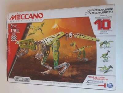 Meccano Maker System Dinosaurier 16209 Set 179 Teile Vorbau Spielzeugkiste geöffnet UNGEBAUT