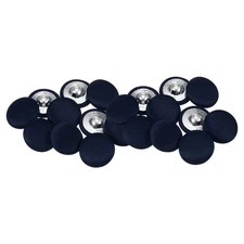 20pcs 20mm Fabric Cloth Covered with Metal Shank Round Buttons Navy Blue