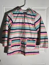 Carters Rain Jacket 6X Multicolored Striped Pockets Hooded Winter Stay Dry