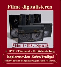 Digitalisierung Video 8 / Hi8 / Hi 8 / Digital8 auf DVD kopieren, digitalisieren