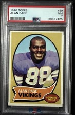 1970 Topps Football #59 Alan Page PSA 7 NM Rookie Card HOF Vikings. rookie card picture
