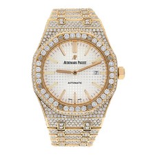 Audemars Piguet Royal Oak Self-winding 15400 Index Dial Rose Gold Iced Out Me...