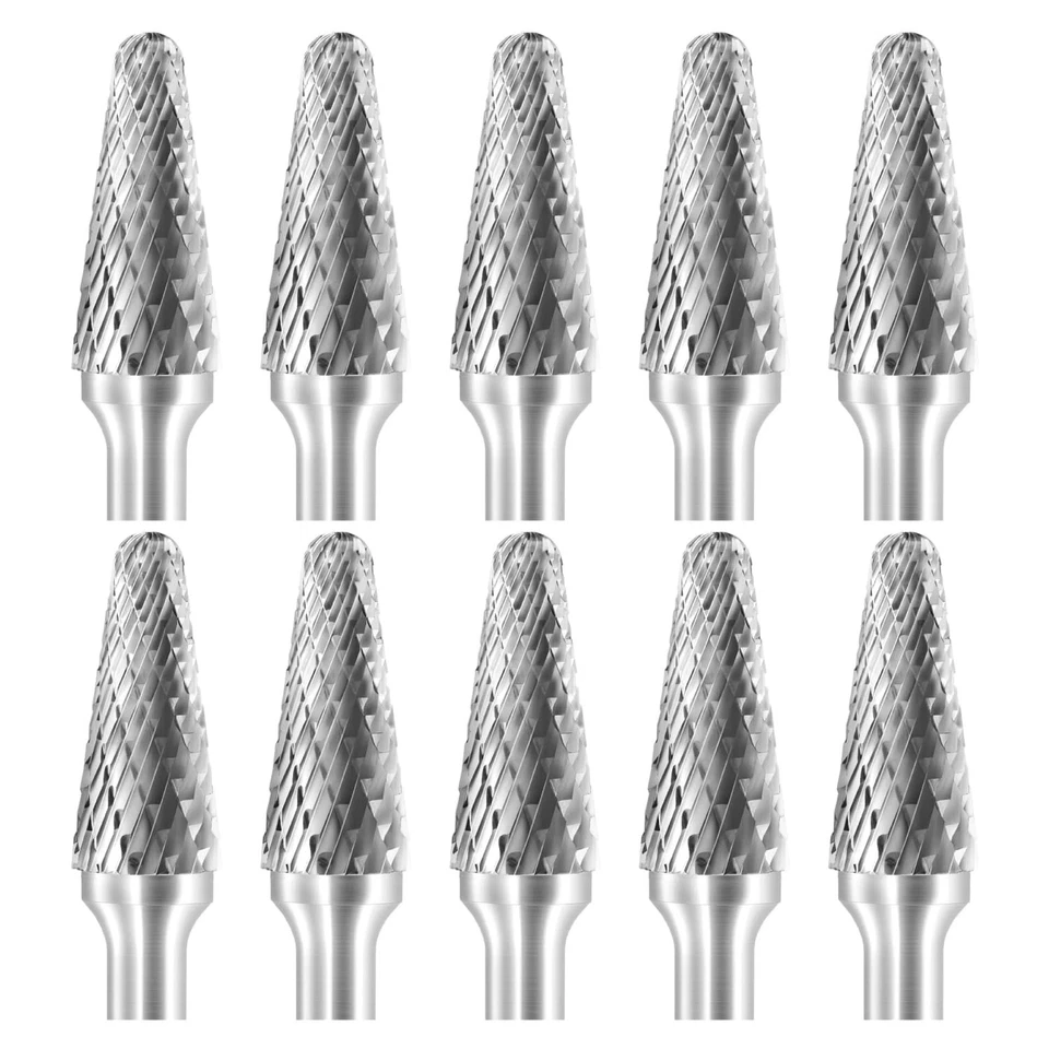 Double Cut Taper Shape Radius Burr Bit - 1/4" Shank - Image 3 of 4