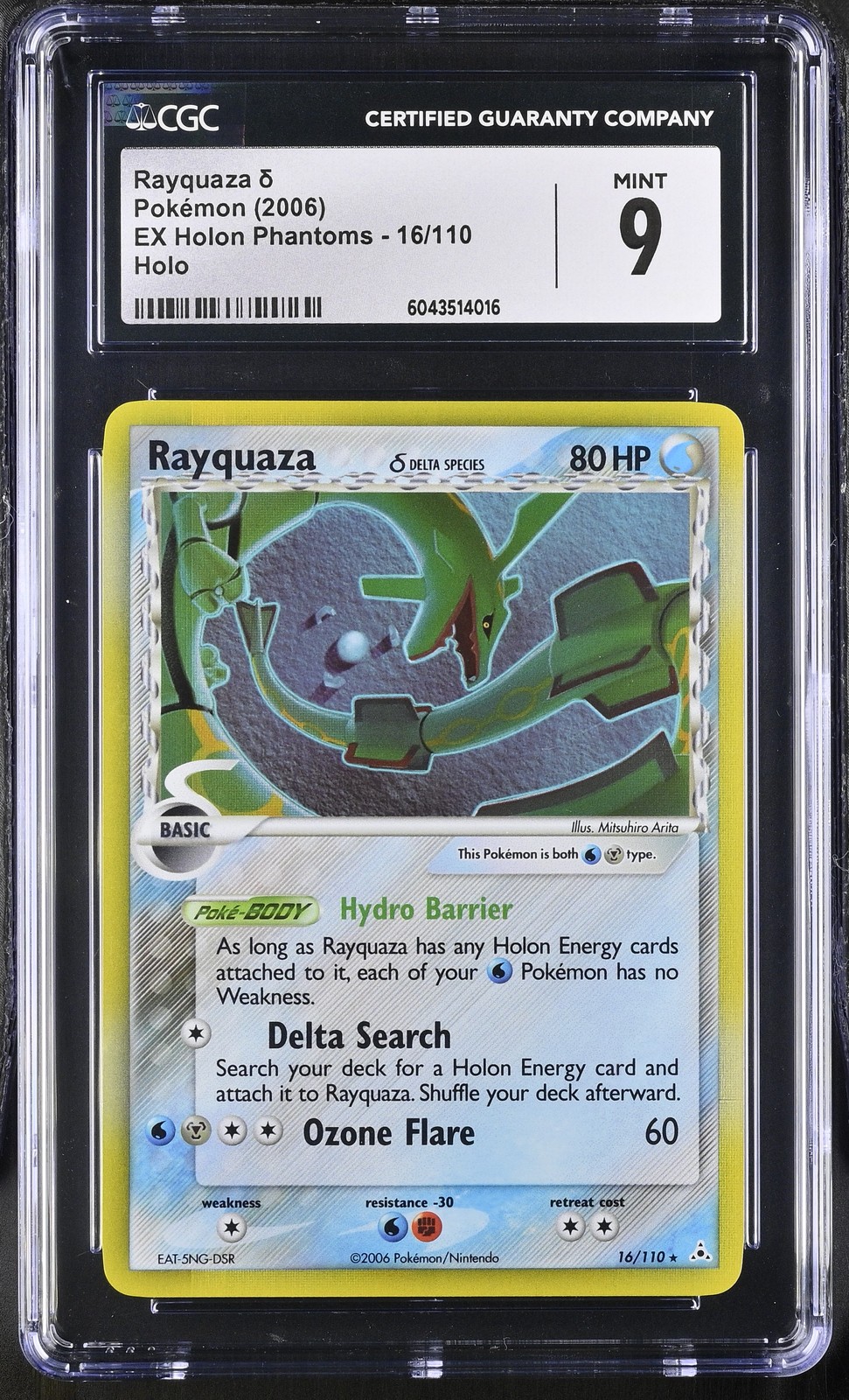 CGC 9 MINT Rayquaza 2006 EX Holon Phantoms 16/110 Holo Pokemon Card psa