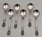 Gorham King Edward Sterling Silver Bouillon Soup Spoons Lot of 6 No Monogram