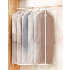 Garment Bag Travel Suit Dress Storage Clear Cover Full Zipper Coat Carrier 5 Pcs
