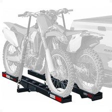 Black Widow Double Dirt Bike Carrier w/Ramp 2" Hitch, 600lb Capacity (For Parts)