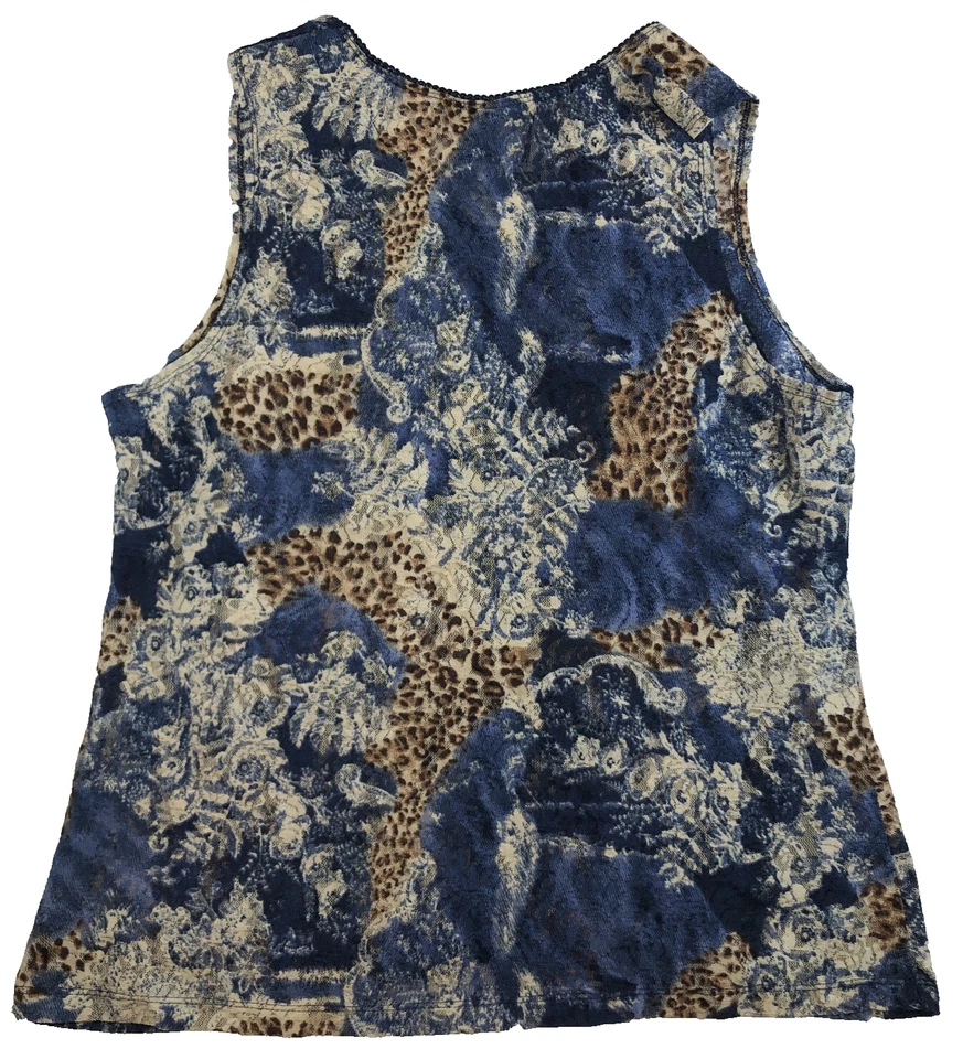 Top sin mangas Venezia Jeans para mujer talla 18/20 estampado floral animal gancho y ojo nuevo sin etiquetas Foto 3 de 4