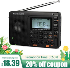 V115 Portable Radio,AM/FM/SW Digital Stereo Home Radio Recorder For Senior Gift