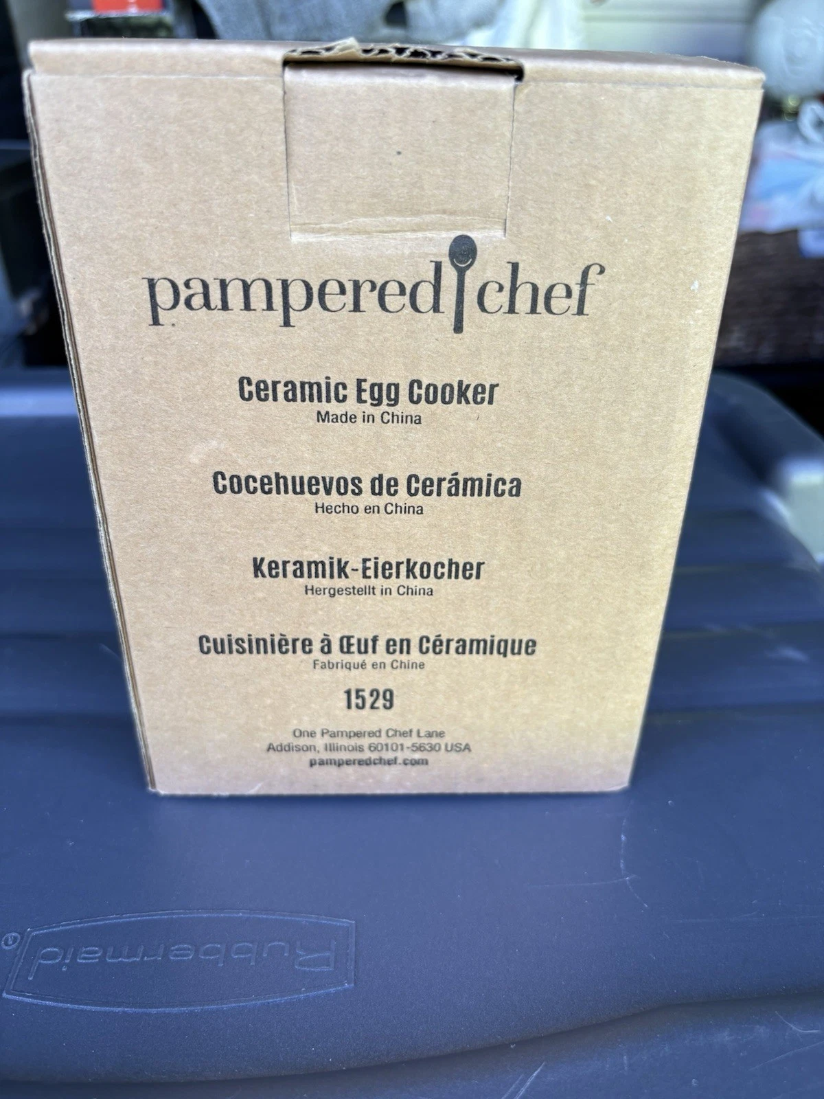 Pampered Chef Egg Cooker 1372 Stoneware Microwave PC Open Box