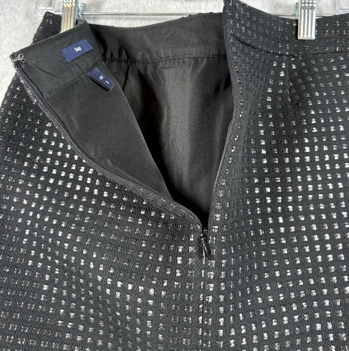 Gap Black Textured Square Pattern Lined Mini Skir… - image 8