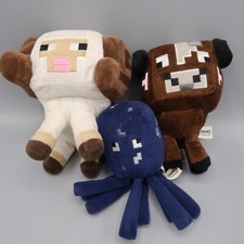 Minecraft MAJONG Plush Lot Ram Sheep BrownCow Squid Stuffed Animals 2014