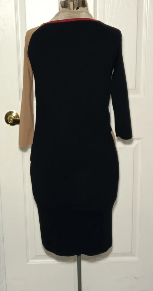 Juego de 2 faldas de punto Grace para mujer manga S 3/4 lápiz a presión bloque de color Foto 4 de 4