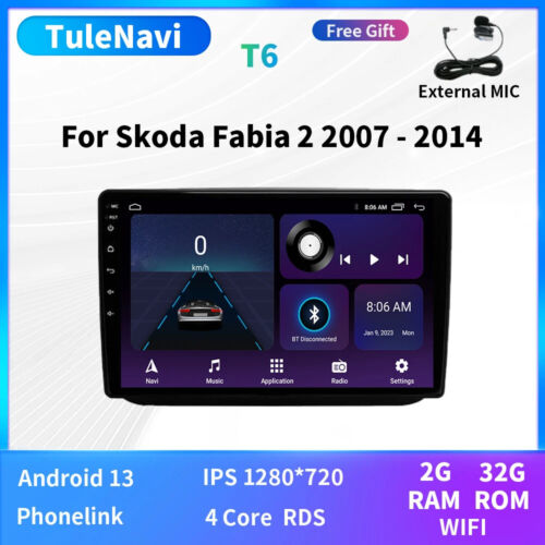 Radio Coche Autoradio Para Skoda Fabia 2 Multimedia Android GPS Unidad Reproductor Automático 4G - Imagen 25 de 32