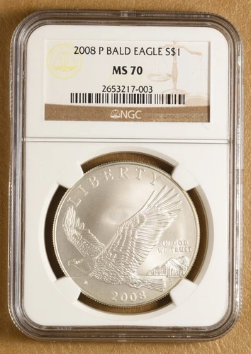 2008 P Bald Eagle Commemorative Silver Dollar NGC MS70