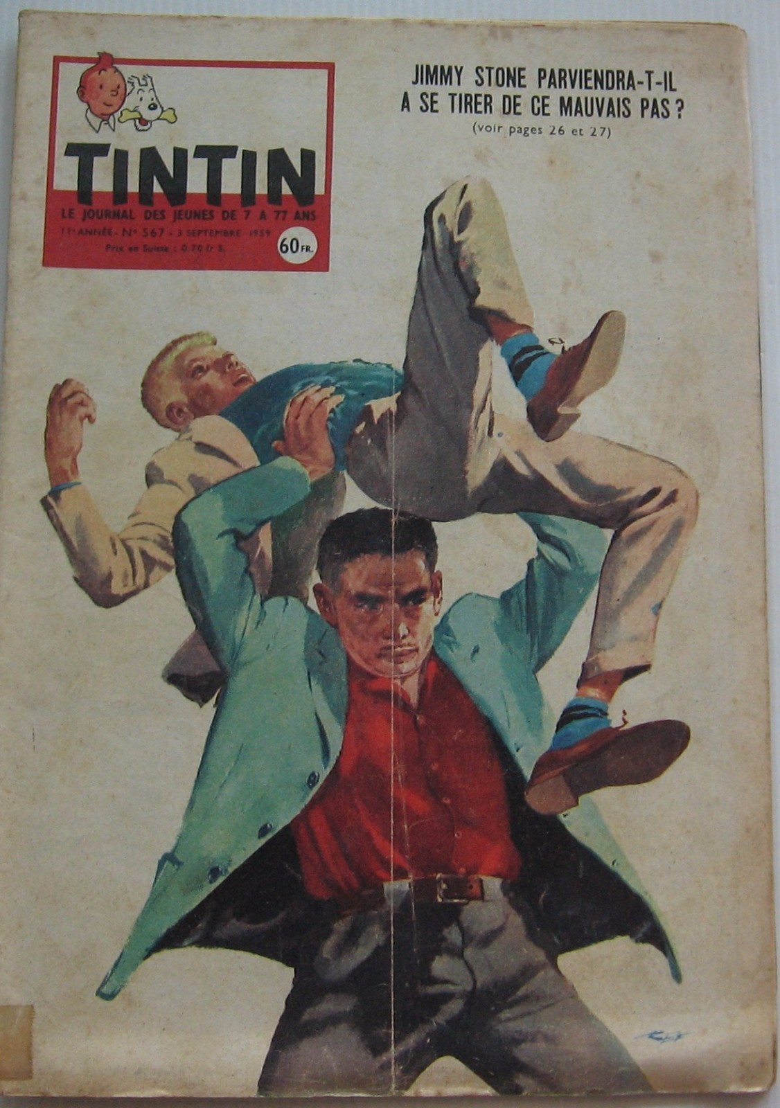 Tintin Journal No. 567 Jimmy Stone/Vaillant 1959 Good Condition