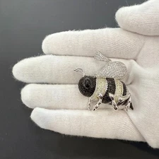 Bumblebee Charm 925 Sterling Silver Pendant Cz 1.7"