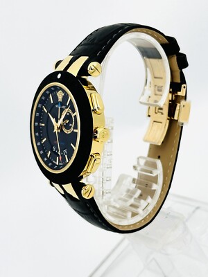 VERSACE 29G7S9D009S009 V-RACE GMT MENS BLACK STRAP & DIAL DATE