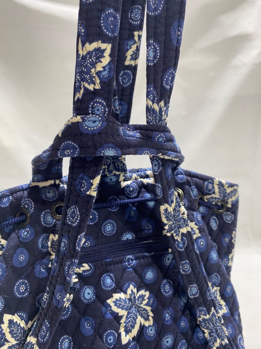 Vintage Vera Bradley Blue Coin Pattern Mid-Sized Backpack  display picture 3