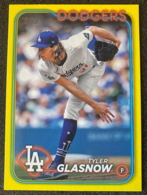 2024 Topps Update US300 Tyler Glasnow YELLOW RC SP. LA Dodgers