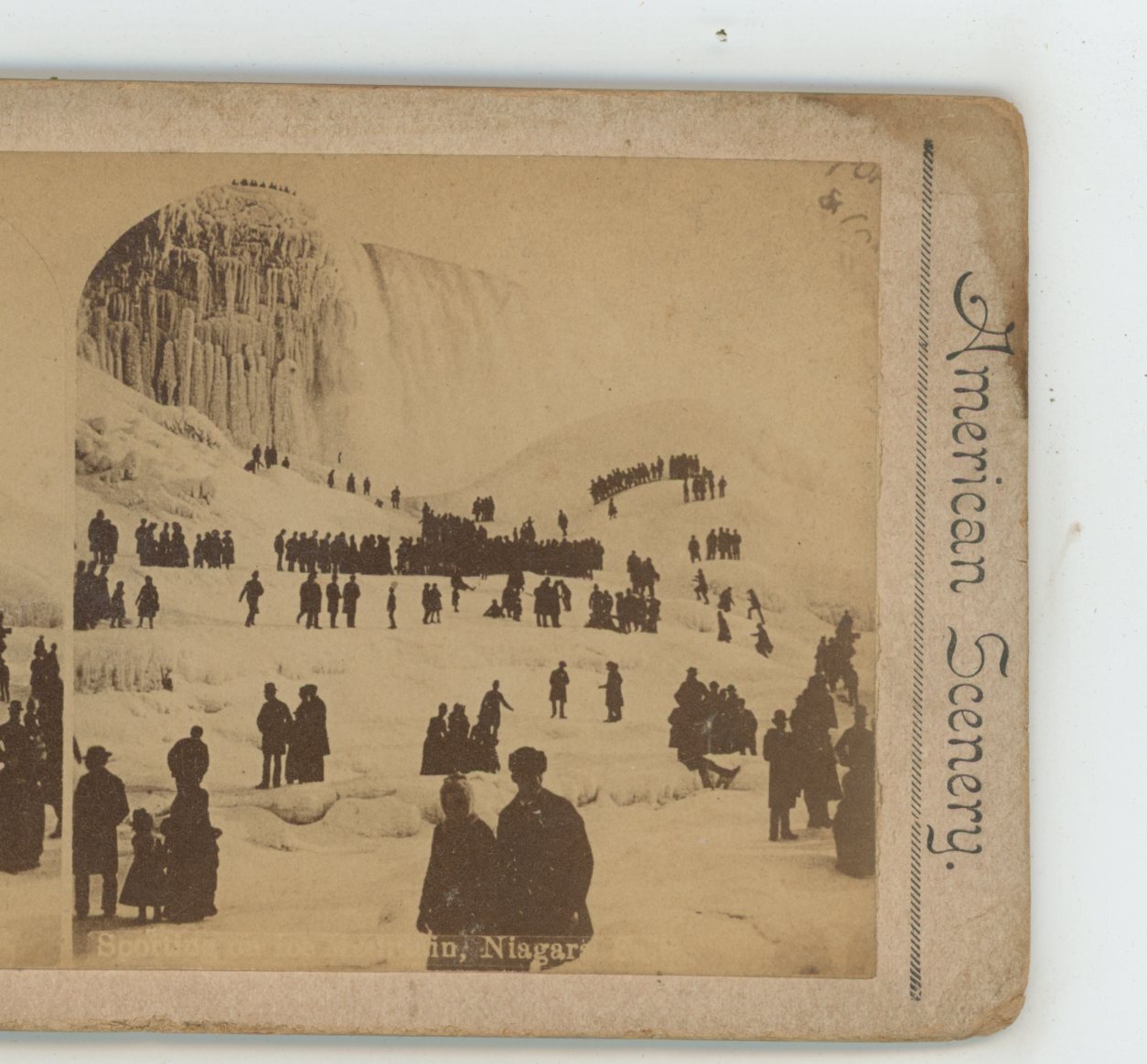 Ice Mountain Sporting Niagara Falls Webster & Albee Stereoview