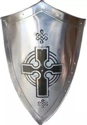 Medieval Heater Steel Shield 18G Armor Templar Viking Heater Shape Best Item