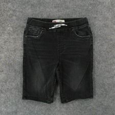 Levi's Shorts Youth Boys Large Gray Med Wash Elastic Waist w Drawstring Logo