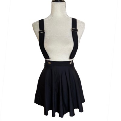 BlackMilk Hi-lo Skater Pinafore Jumper Dress Goth Size Small Black Overall  Skirt | eBay