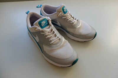 Damen Nike grau weiß grün Air Max Thea Turnschuhe 2014 UK 6 Turnschuhe sehr guter Zustand
