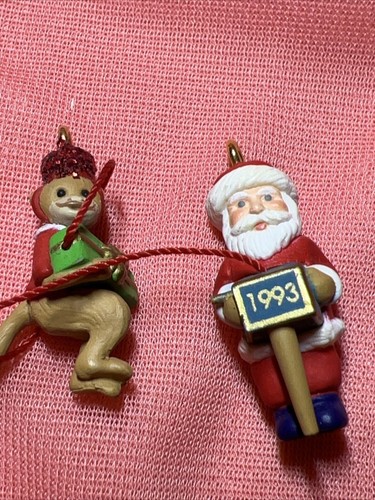 10 vintage mini christmas ornaments Hallmark snowman reindeer, gnome tiny   - Picture 16 of 24