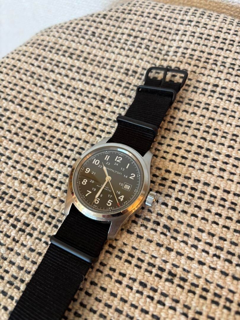 Hamilton Khaki Field H705450 Black Dial Men's Watch Automatic USED