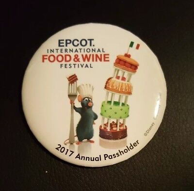2017 Disney EPCOT International Food & Wine Festival Annual Passholder Buttons