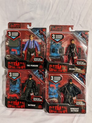 Batman Movie 2022 Spin Master DC Comic 4 inch Wingsuit Penguin Selina Kyle Lot 4
