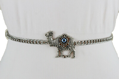 Women Silver Metal Chain Band Bohemian Ethnic Style Belt Camel Charm Plus XL XXL